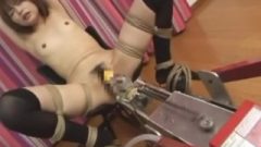 Japanese Chick In Stockings With Nailing Machine